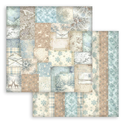 Stamperia - (12”X12”) - Backgrounds Paper pad - White Christmas