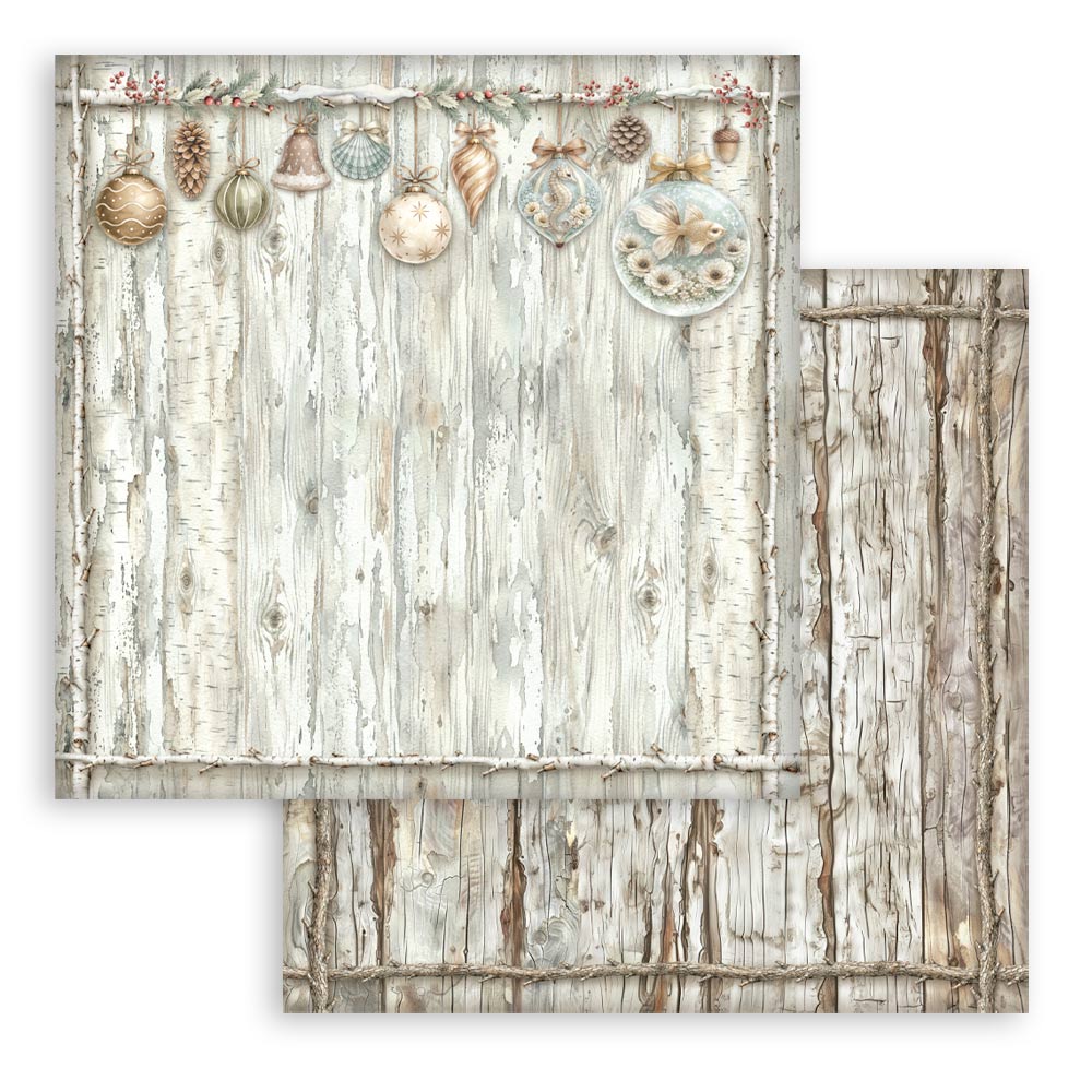 Stamperia - (12”X12”) - Backgrounds Paper pad - White Christmas