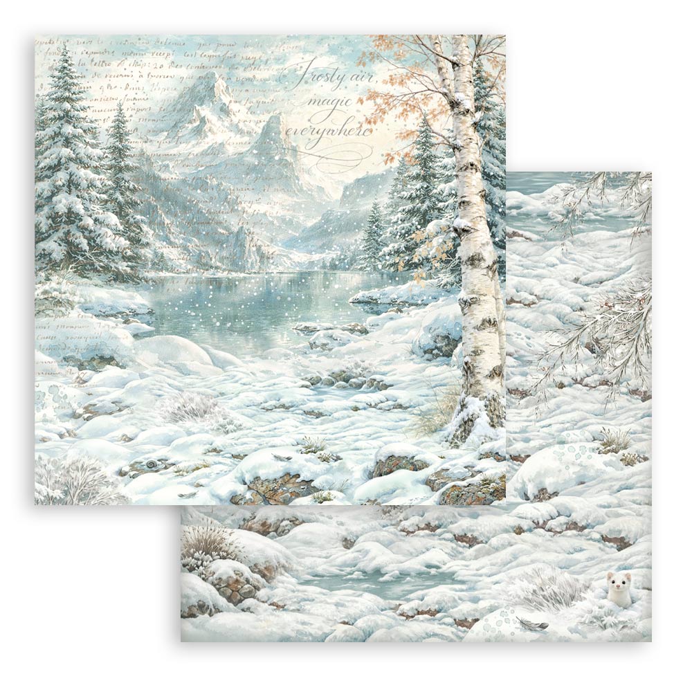 Stamperia - (12”X12”) - Backgrounds Paper pad - White Christmas
