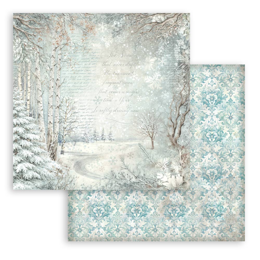 Stamperia - (12”X12”) - Backgrounds Paper pad - White Christmas