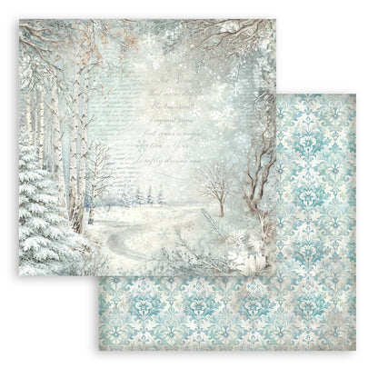 Stamperia - (12”X12”) - Backgrounds Paper pad - White Christmas