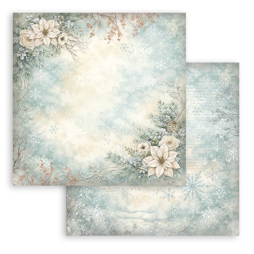 Stamperia - (12”X12”) - Backgrounds Paper pad - White Christmas