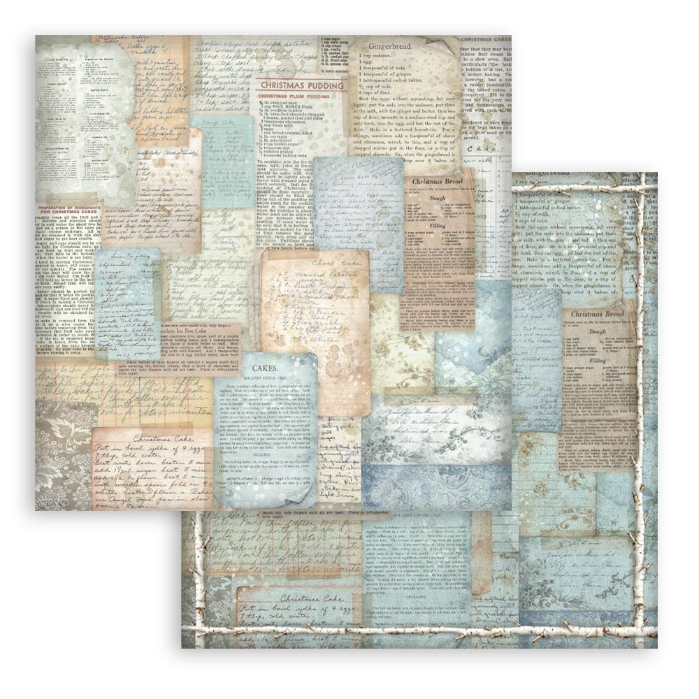 Stamperia - (12”X12”) - Backgrounds Paper pad - White Christmas