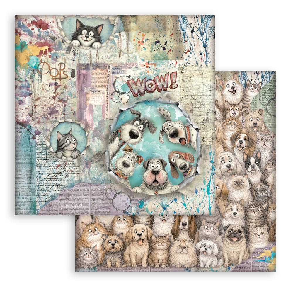 Stamperia - (8”X8”) Paper Pad Furry Friends 2