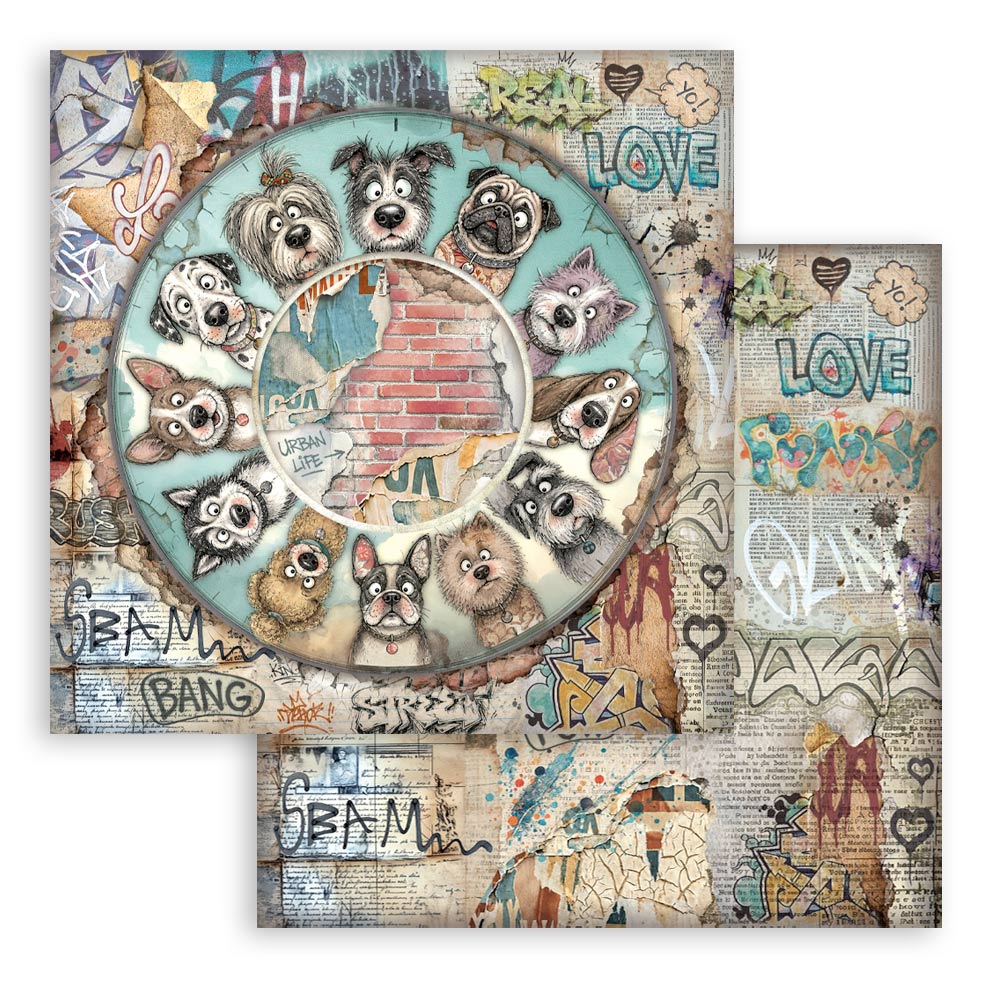 Stamperia - (8”X8”) Paper Pad Furry Friends 2