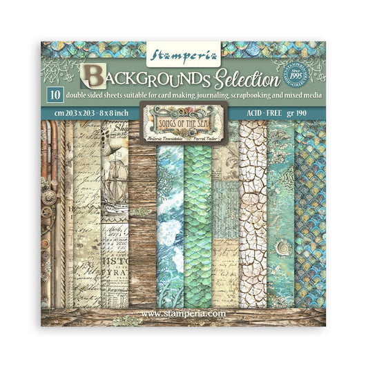 Stamperia -  (8”X8”) Song of the Sea Backgrounds paper pad