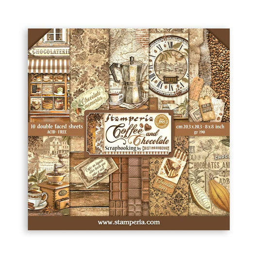 Stamperia -  (8”X8”)  Coffee and Chocolate paper pad