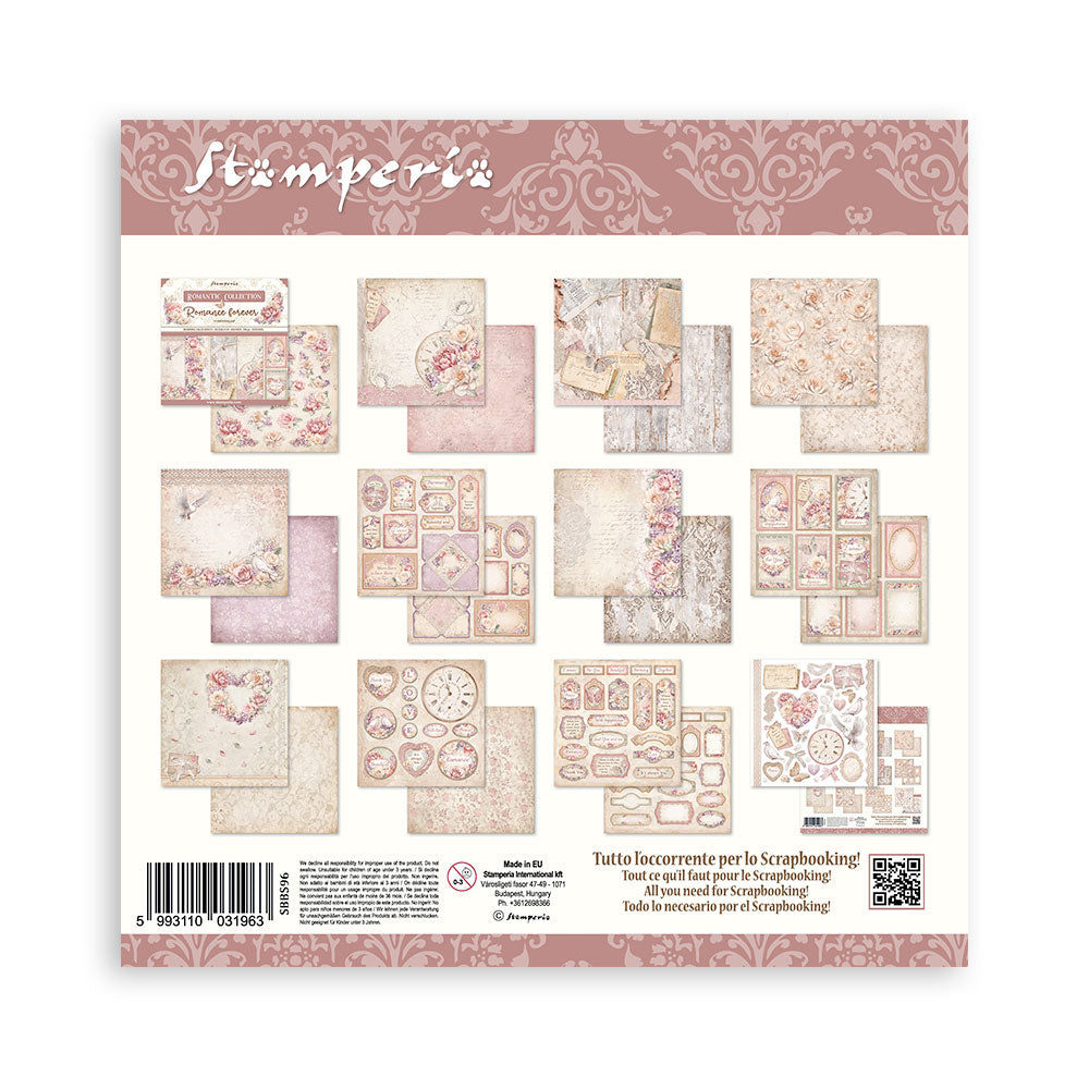 Stamperia -  (8”X8”)  Romance forever paper pad
