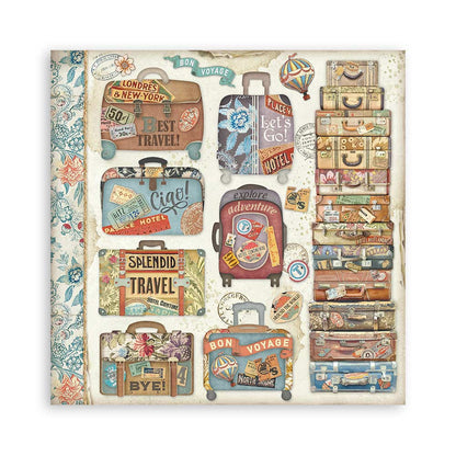 Stamperia -  (12”X12”) Single Face 22 sheets  Art of travelling