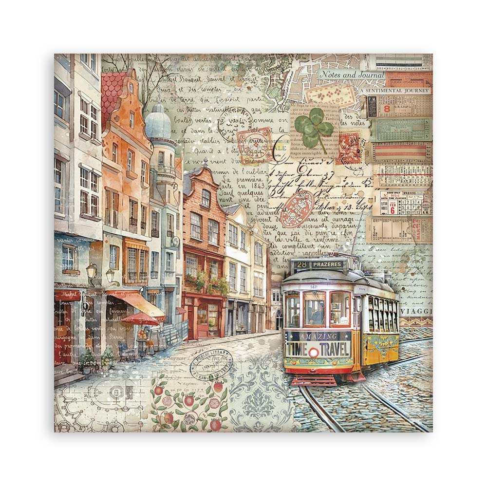 Stamperia -  (12”X12”) Single Face 22 sheets  Art of travelling