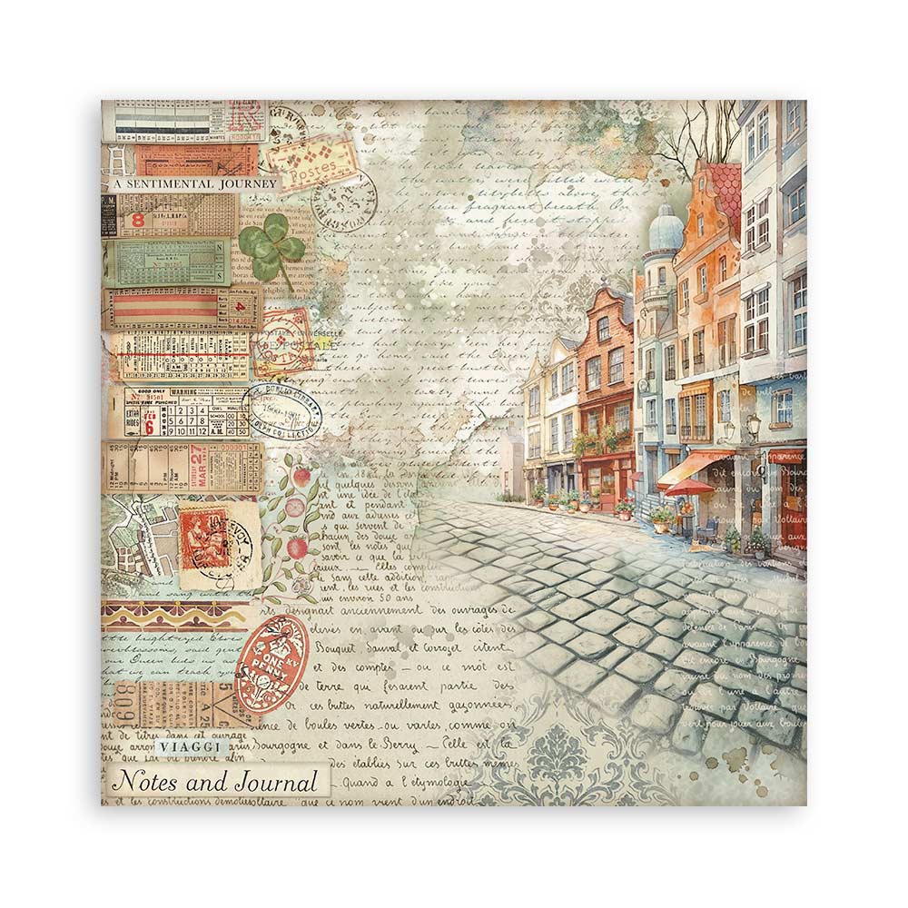 Stamperia -  (12”X12”) Single Face 22 sheets  Art of travelling