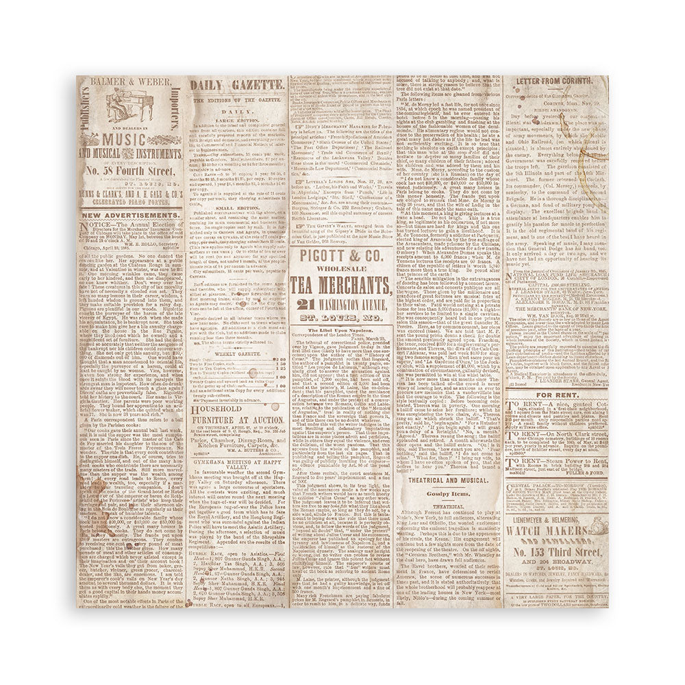 Stamperia -  (12”X12”) Single Face 22 sheets - Quiet Days