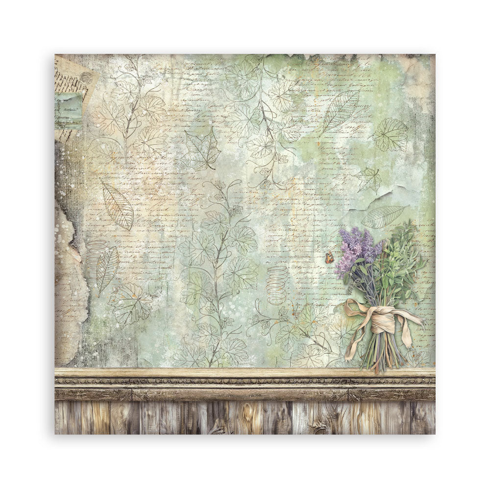 Stamperia - (8”X8”) 22 sheets Maxi Single Sided face - Herbarium Silvae