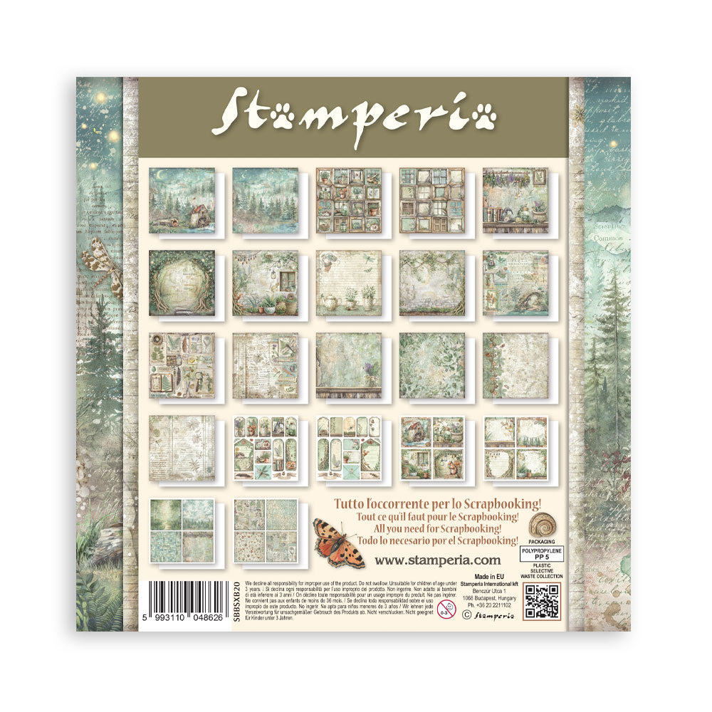 Stamperia - (8”X8”) 22 sheets Maxi Single Sided face - Herbarium Silvae