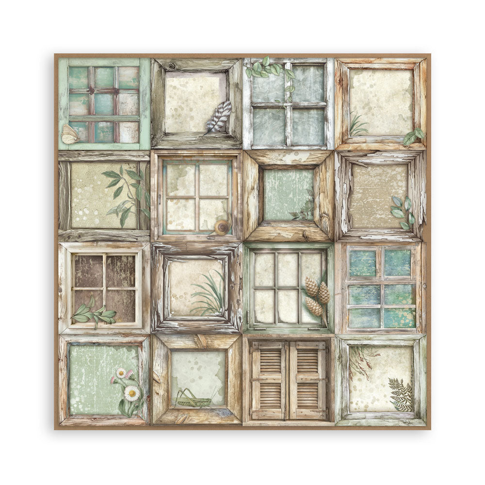 Stamperia - (8”X8”) 22 sheets Maxi Single Sided face - Herbarium Silvae