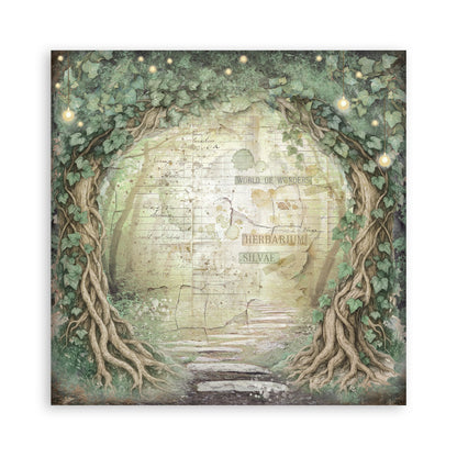 Stamperia - (8”X8”) 22 sheets Maxi Single Sided face - Herbarium Silvae