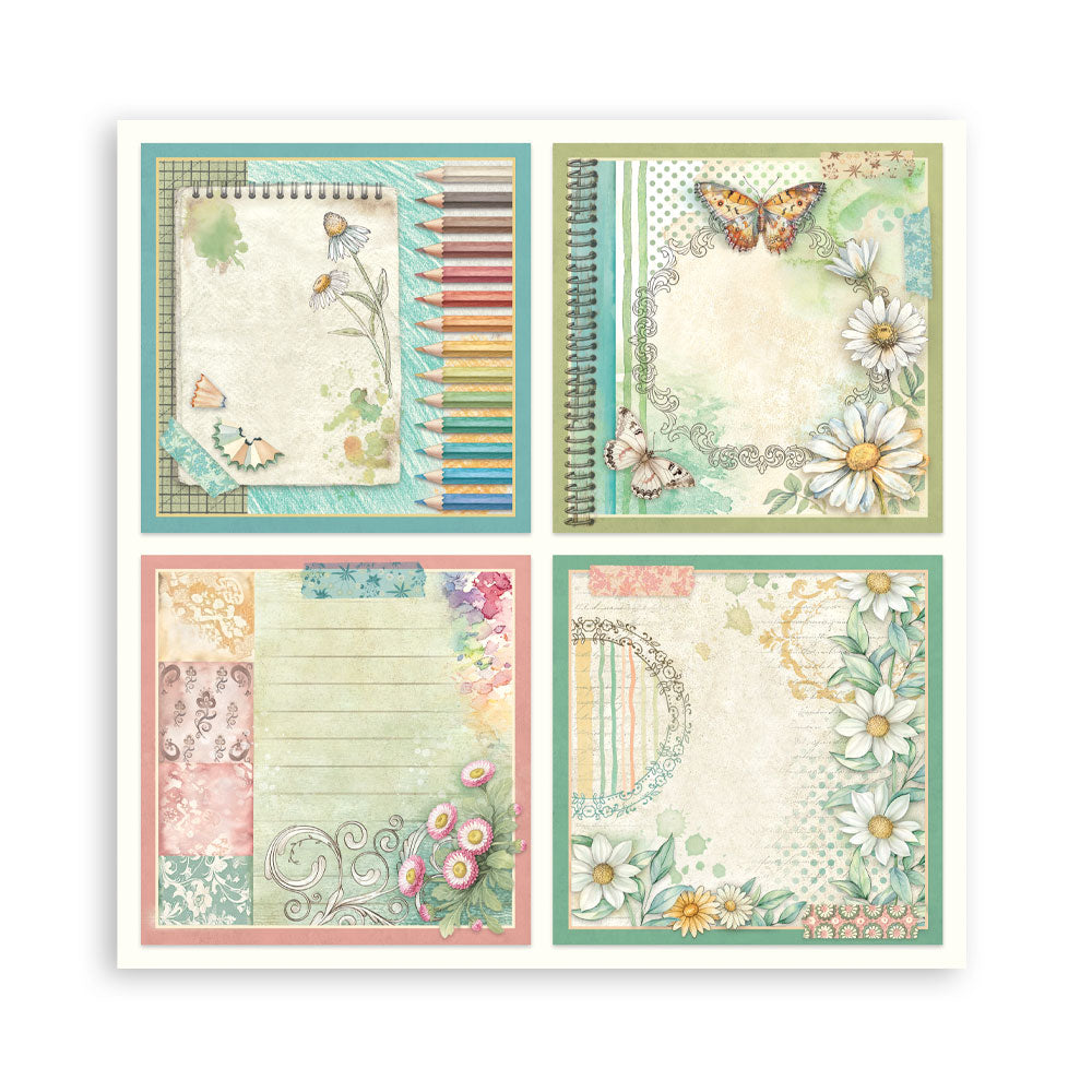 Stamperia -  (12”X12”) Single Face 22 sheets - Daisy Art