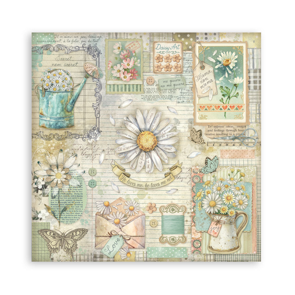 Stamperia -  (12”X12”) Single Face 22 sheets - Daisy Art