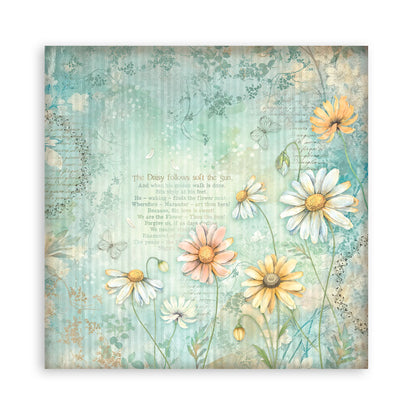 Stamperia - (8”X8”) 22 sheets Maxi Single Sided face - Daisy Art