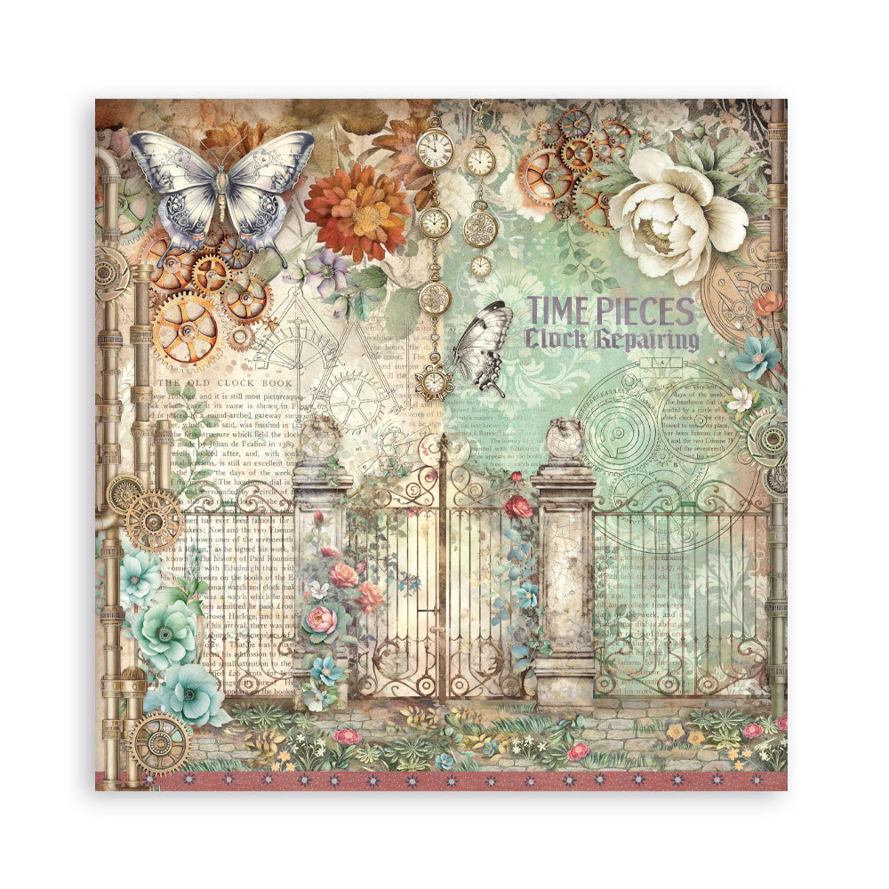 Stamperia - (8”X8”) 22 sheets Maxi Single Sided face - Garden of Time