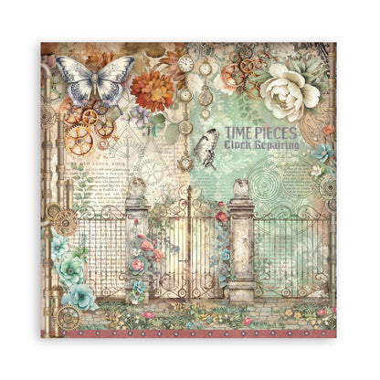 Stamperia - (8”X8”) 22 sheets Maxi Single Sided face - Garden of Time