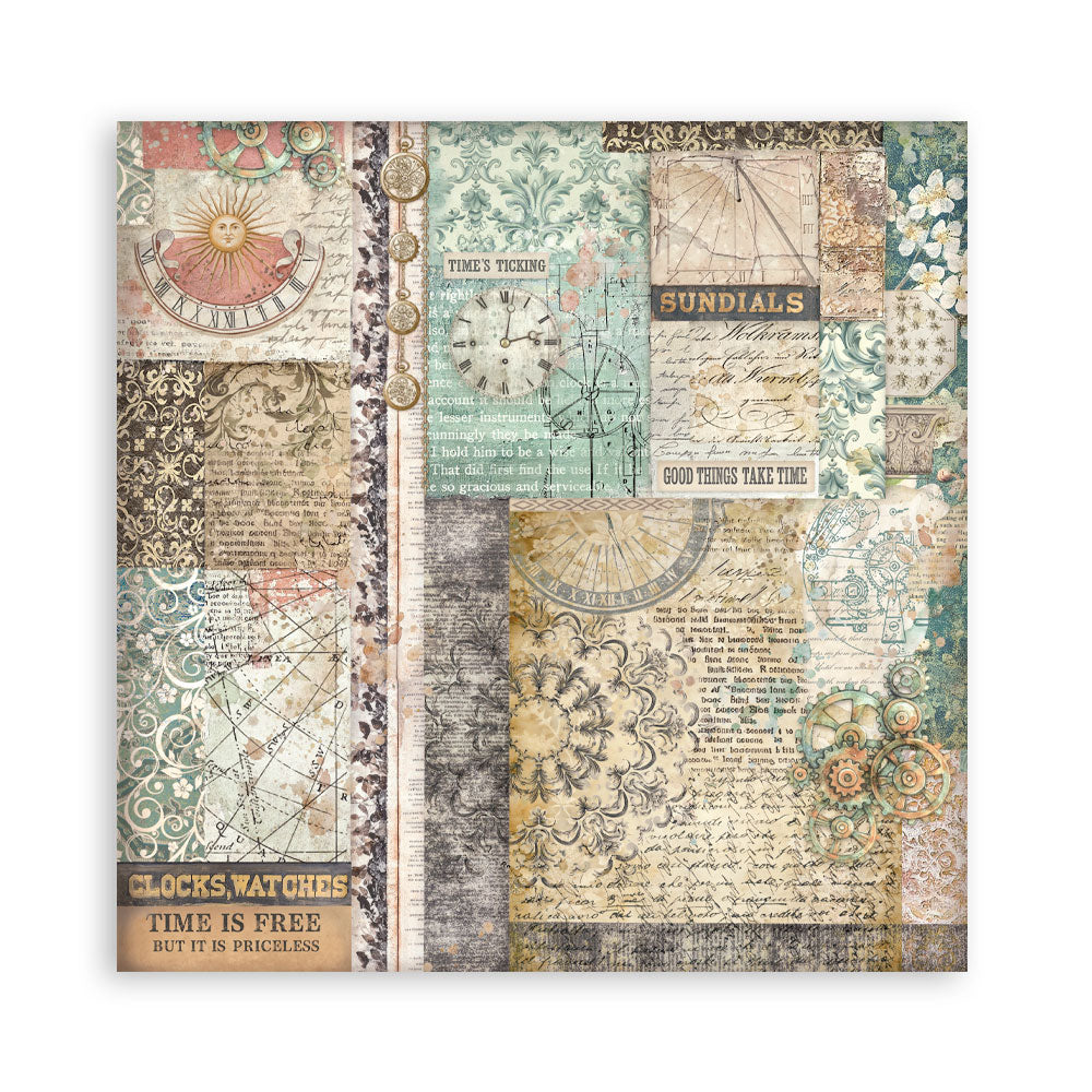 Stamperia - (8”X8”) 22 sheets Maxi Single Sided face - Garden of Time