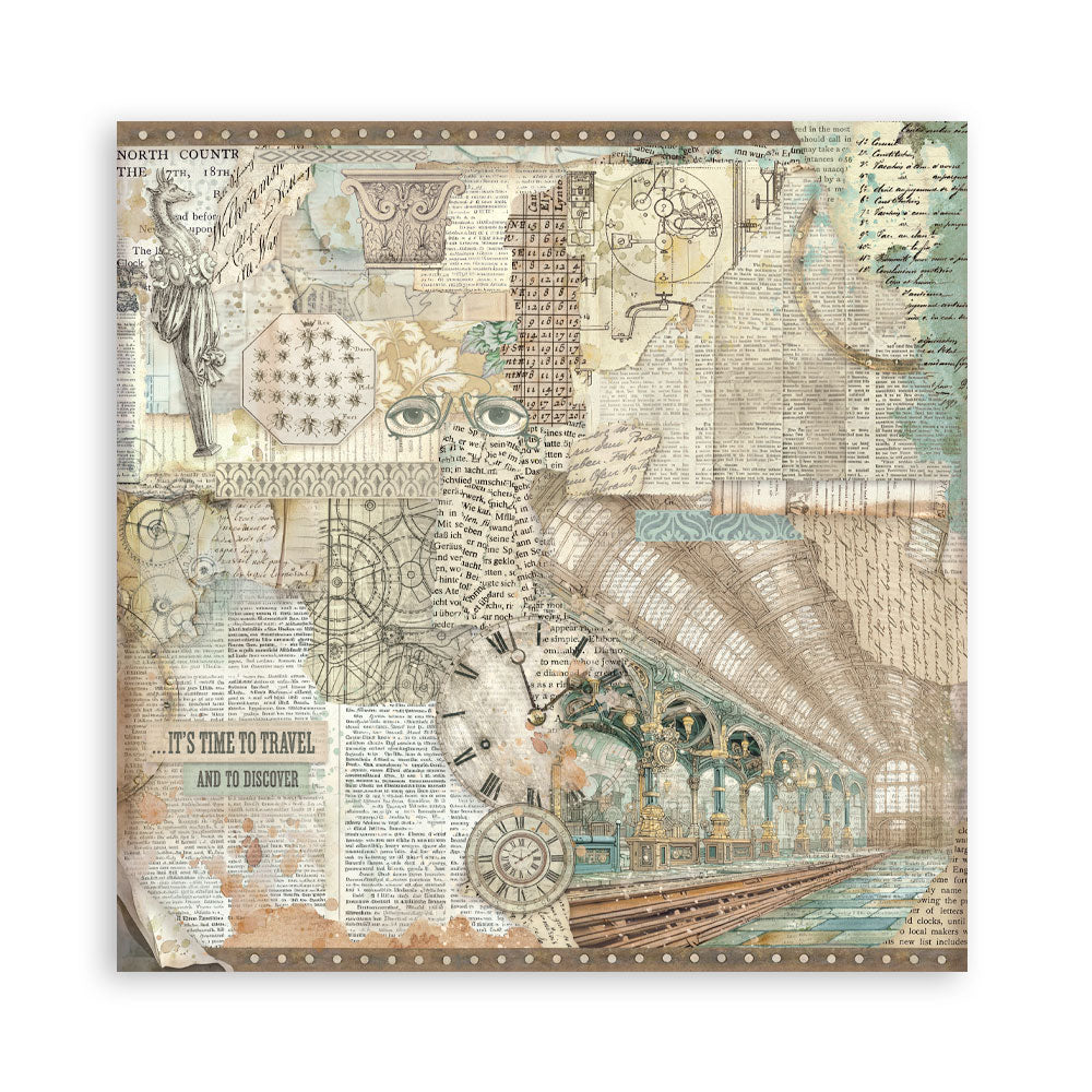 Stamperia - (8”X8”) 22 sheets Maxi Single Sided face - Garden of Time