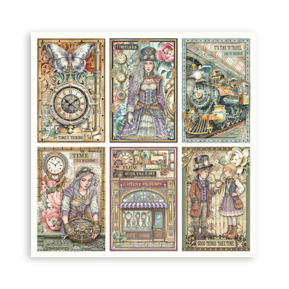 Stamperia - (8”X8”) 22 sheets Maxi Single Sided face - Garden of Time
