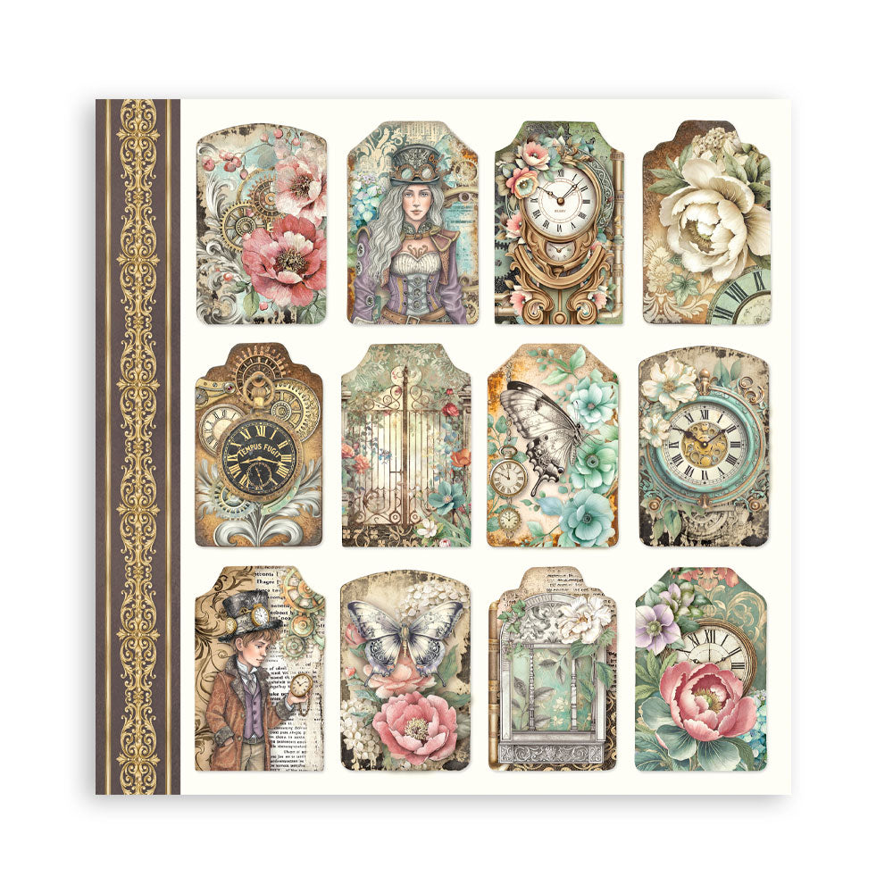 Stamperia - (8”X8”) 22 sheets Maxi Single Sided face - Garden of Time
