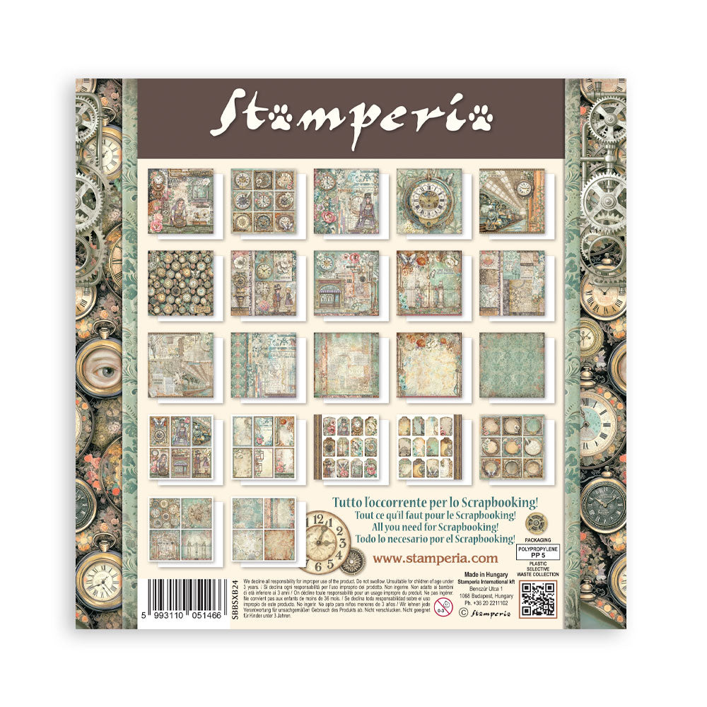 Stamperia - (8”X8”) 22 sheets Maxi Single Sided face - Garden of Time