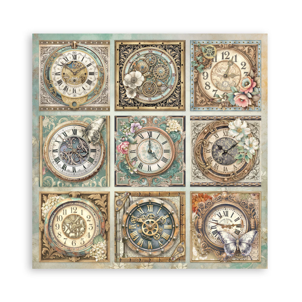 Stamperia - (8”X8”) 22 sheets Maxi Single Sided face - Garden of Time