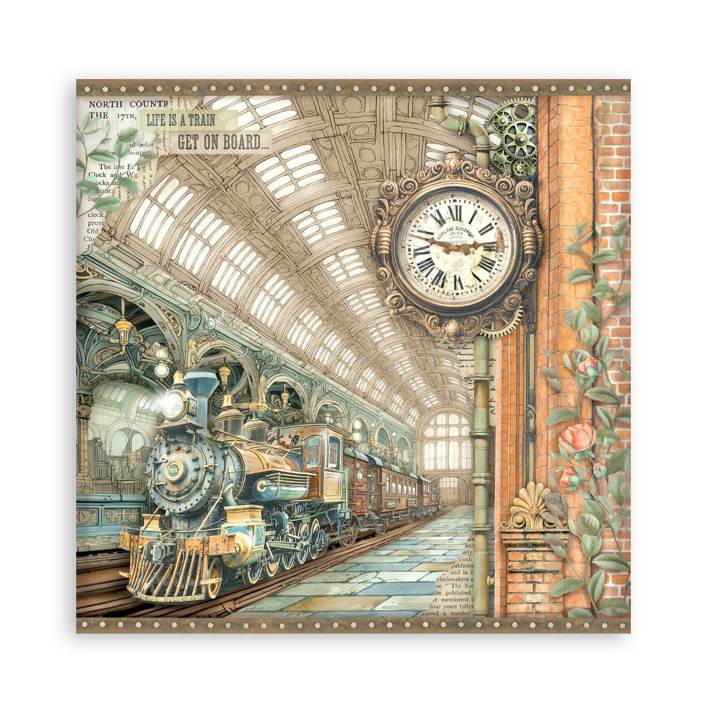 Stamperia - (8”X8”) 22 sheets Maxi Single Sided face - Garden of Time