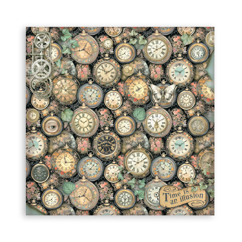 Stamperia - (8”X8”) 22 sheets Maxi Single Sided face - Garden of Time