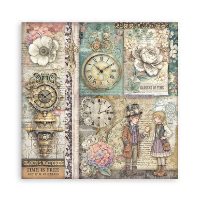 Stamperia - (8”X8”) 22 sheets Maxi Single Sided face - Garden of Time