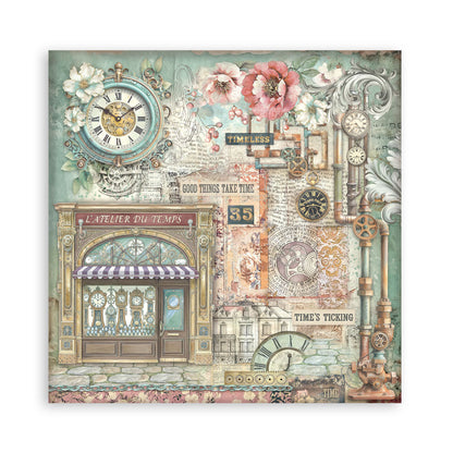 Stamperia - (8”X8”) 22 sheets Maxi Single Sided face - Garden of Time