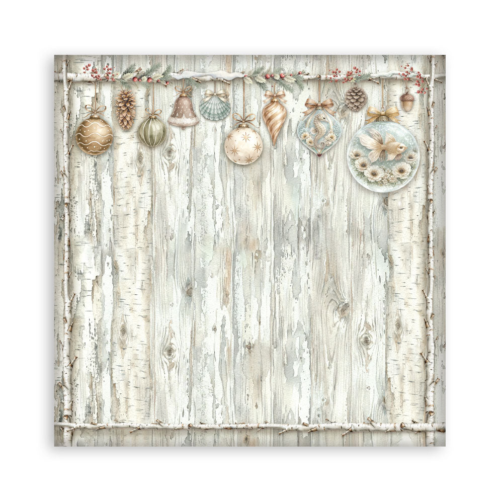 Stamperia - (8”X8”) 22 sheets Maxi Single Sided face - White Christmas