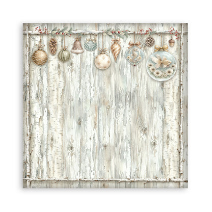 Stamperia - (8”X8”) 22 sheets Maxi Single Sided face - White Christmas
