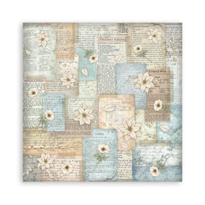 Stamperia - (8”X8”) 22 sheets Maxi Single Sided face - White Christmas