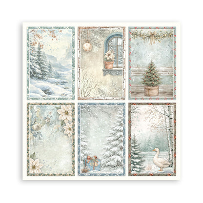 Stamperia - (8”X8”) 22 sheets Maxi Single Sided face - White Christmas