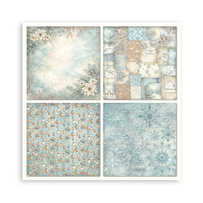 Stamperia - (8”X8”) 22 sheets Maxi Single Sided face - White Christmas