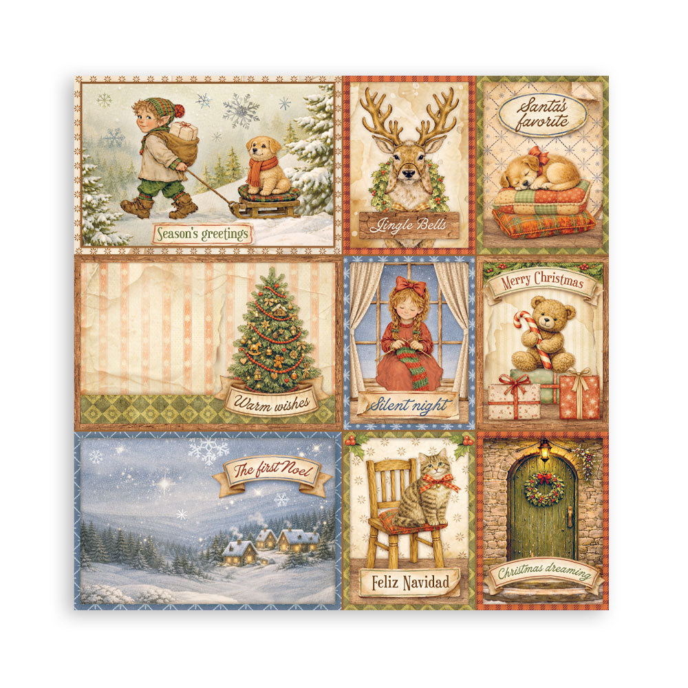 Stamperia - (8”X8”) 22 sheets Maxi Single Sided face - Silent Night