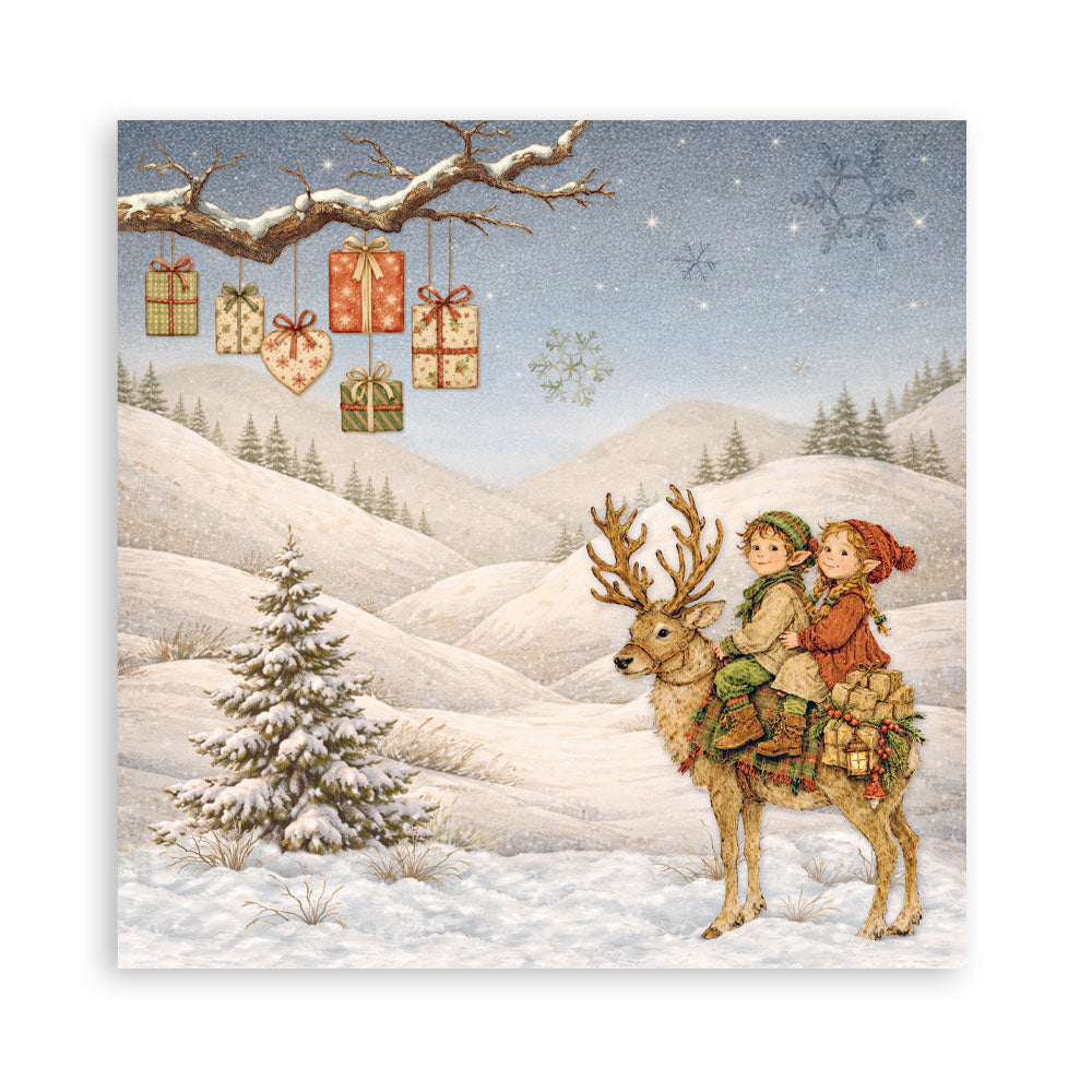 Stamperia - (8”X8”) 22 sheets Maxi Single Sided face - Silent Night