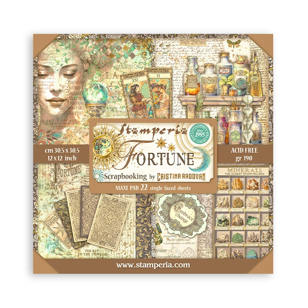 Stamperia -  (12”X12”) Single Face 22 sheets Fortune -  Paper pad