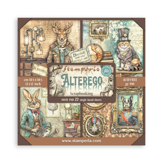 Stamperia -  (12”X12”) Single Face 22 sheets  Alterego Paper pad