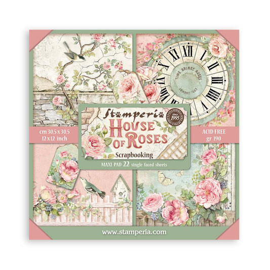 Stamperia -  (12”X12”) Single Face 22 sheets - House of Roses