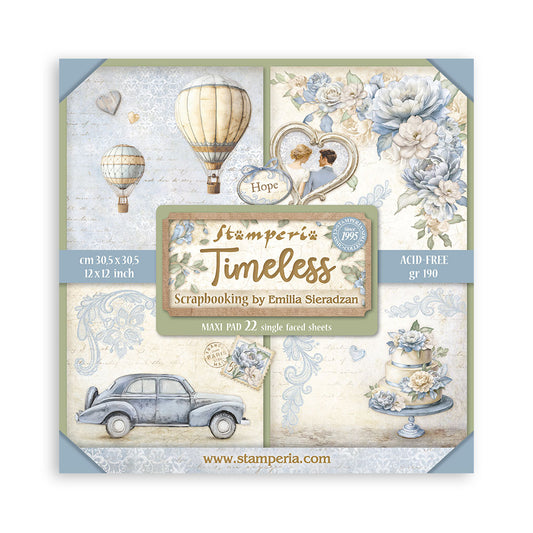 Stamperia -  (12”X12”) Single Face 22 sheets - Timeless
