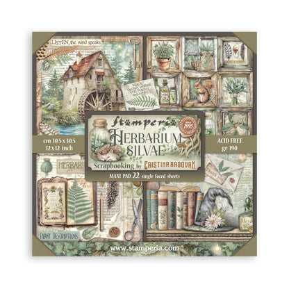 Stamperia -  (12”X12”) Single Face 22 sheets - Herbarium Silvae