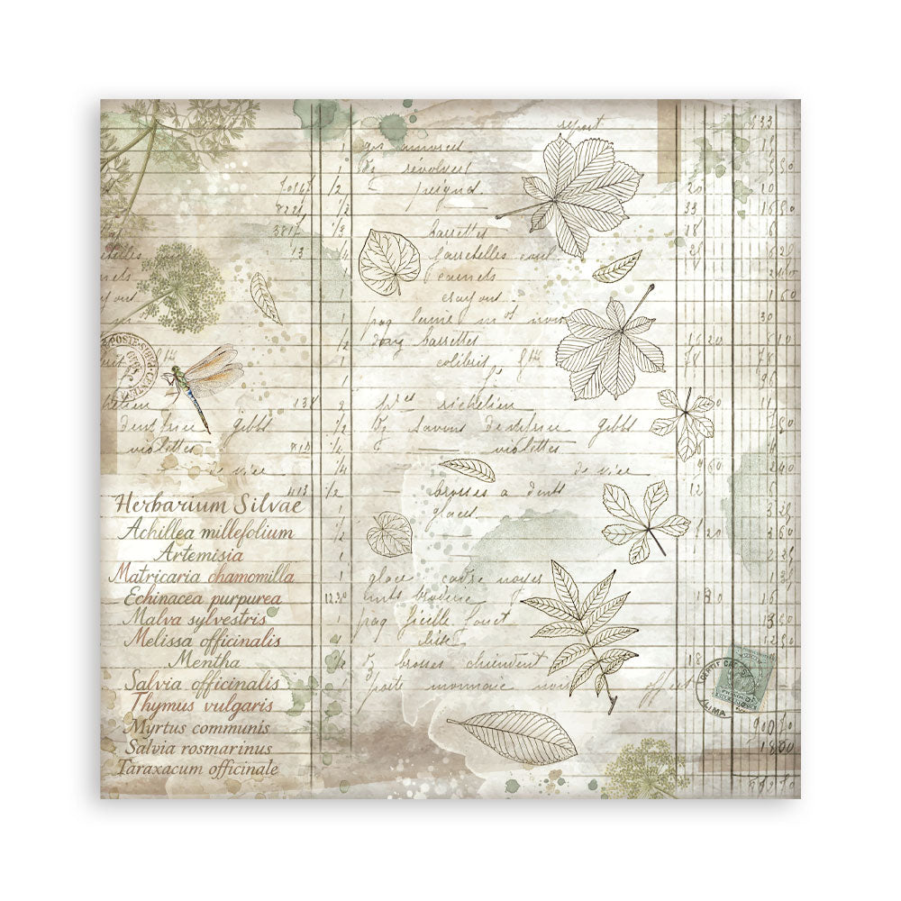 Stamperia -  (12”X12”) Single Face 22 sheets - Herbarium Silvae