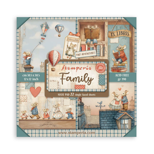 Stamperia -  (12”X12”) Single Face 22 sheets - Family