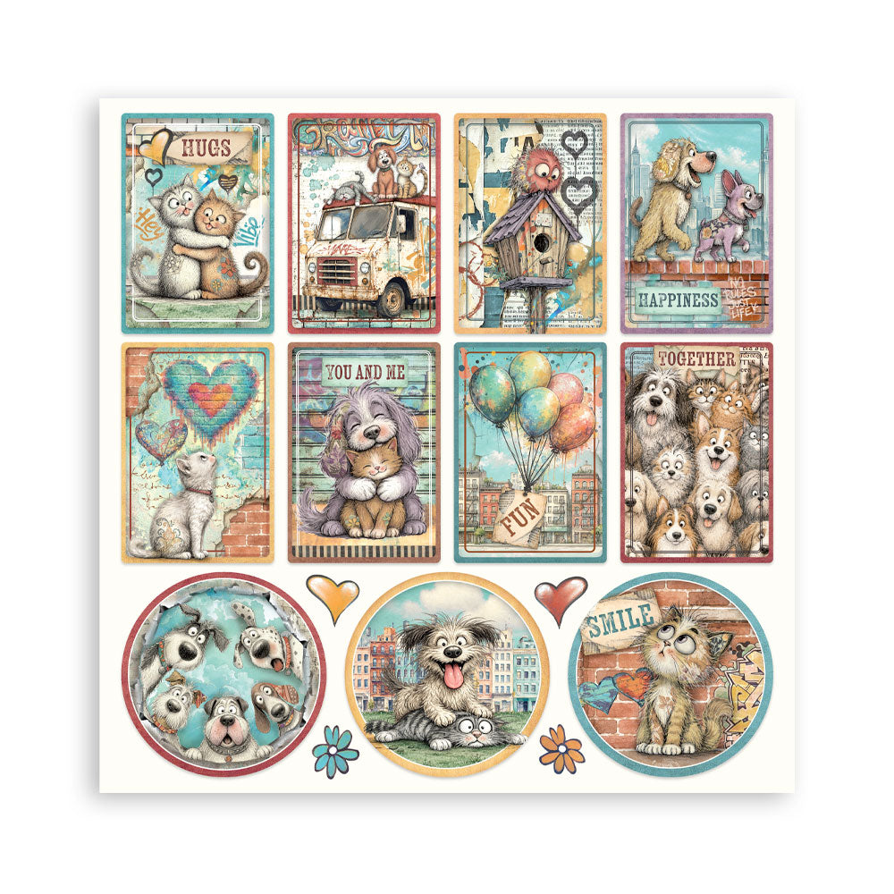 Stamperia -  (12”X12”) Single Face 22 sheets - Furry Friends 2